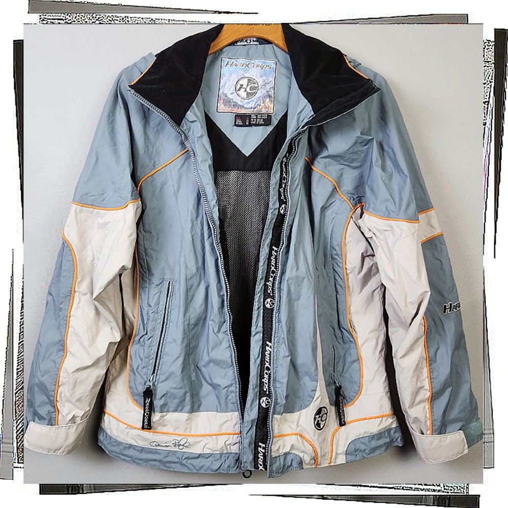 Blue & Cream w Orange Piping LightweightJacket w Gator & Vent Zips (S) Hardcore - Picture 4 of 9